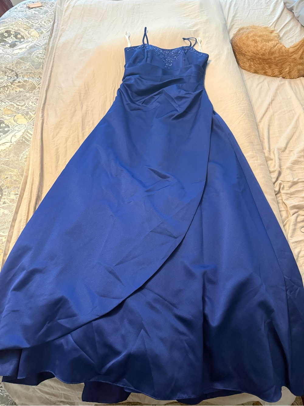 David’s Bridal Royal Blue Spaghetti-Strap Evening/Prom Dress
